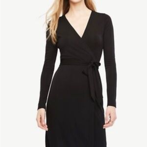 Elegant Ann Taylor Petite Black Wrap Dress